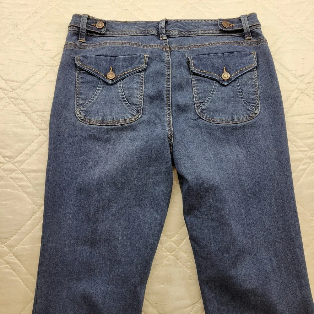 One 5 One Bootcut blue jeans size 12 w/ adj waist